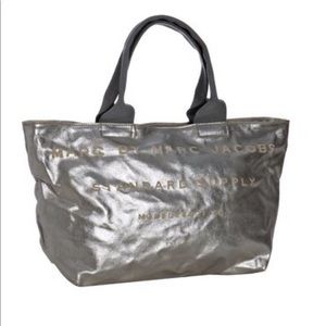 Marc By Marc Jacobs Metallic Silver Canvas Tote